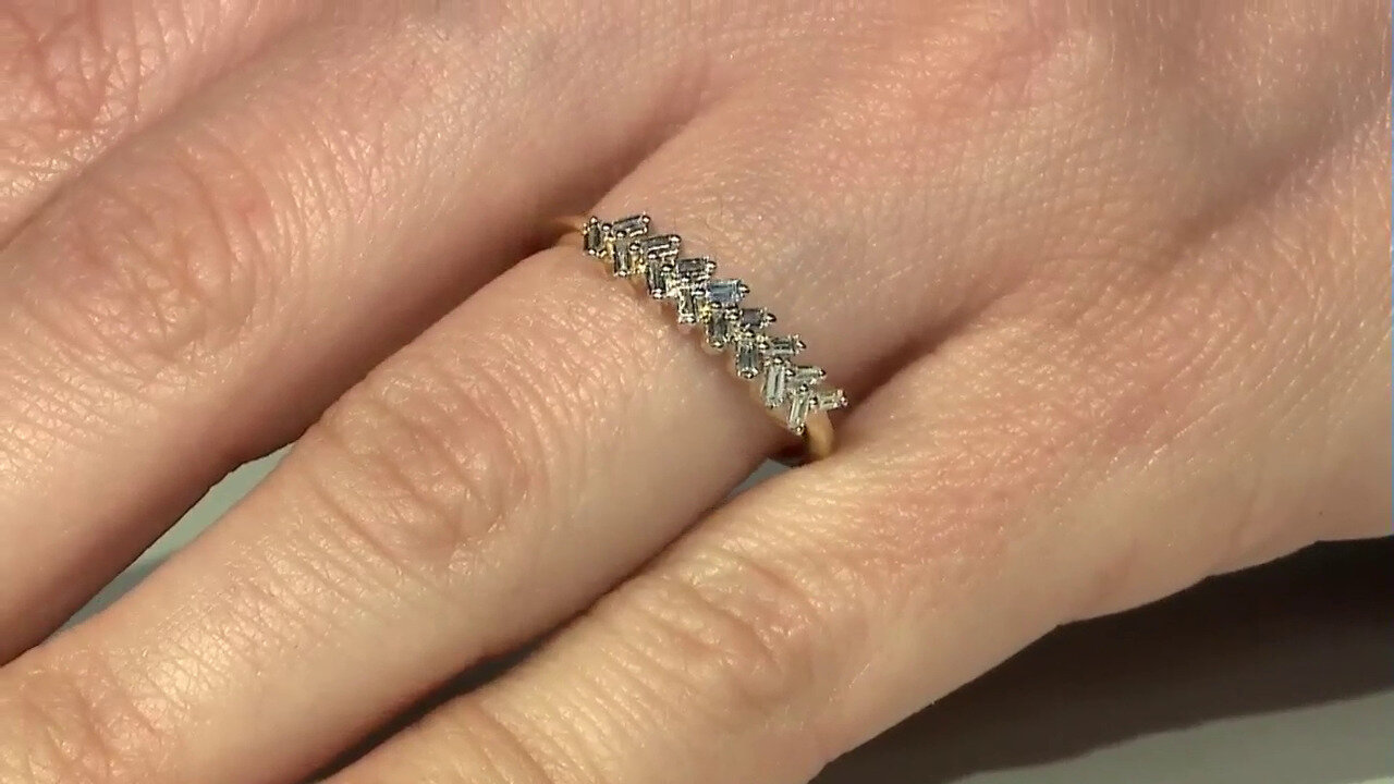 Video Gouden ring met SI1 (H) Diamanten