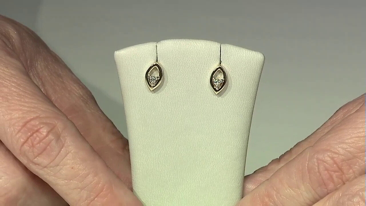 Video 9K SI1 (I) Diamond Gold Earrings