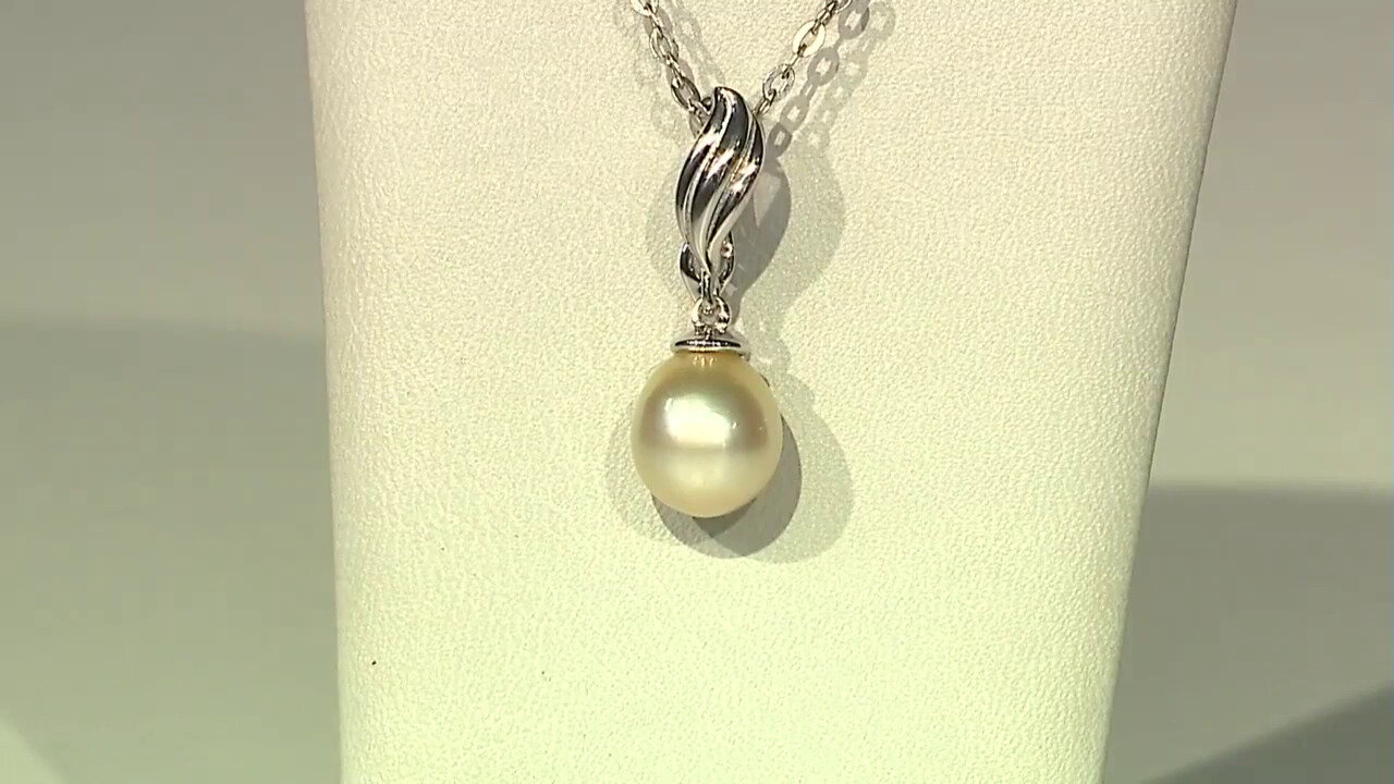 Video Kabira Golden South Sea Pearl Silver Pendant (TPC)