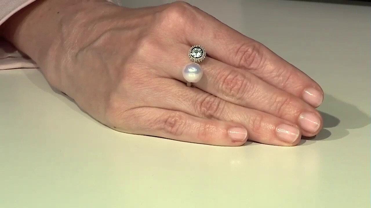 Video Freshwater pearl Silver Ring (TPC)