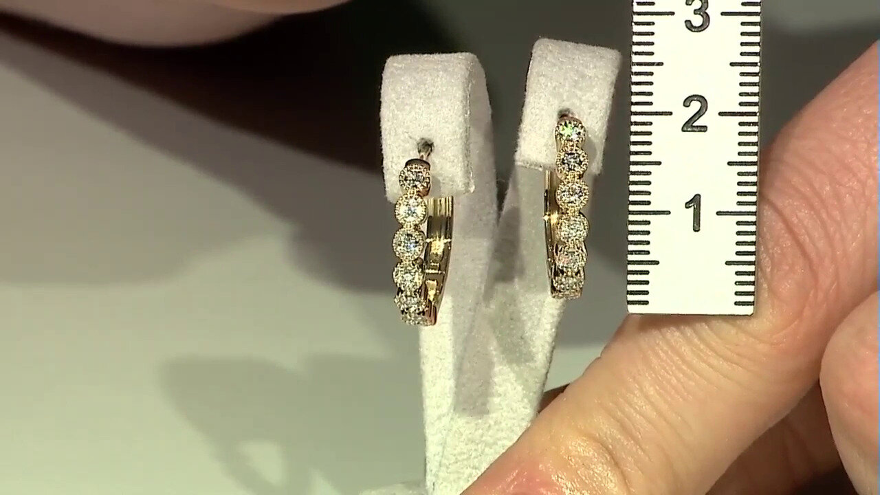 Video 9K SI1 (G) Diamond Gold Earrings (Annette)