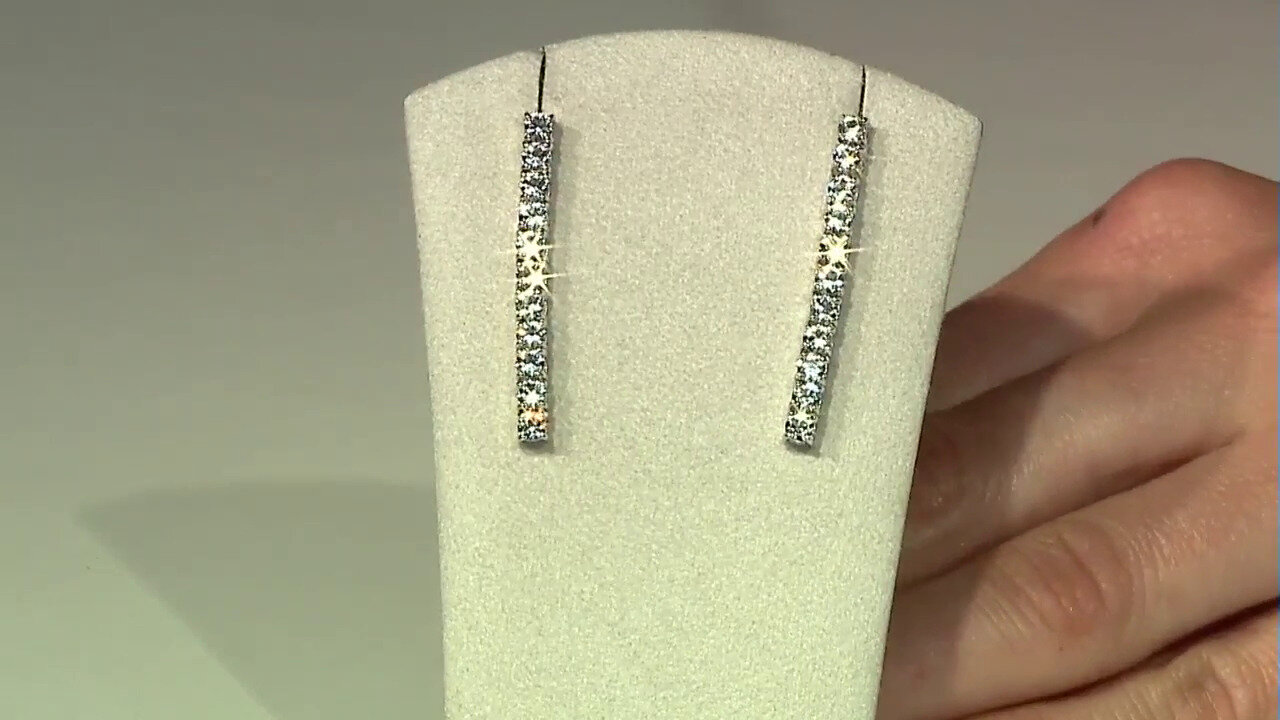 Video Boucles d'oreilles en argent et Topaze blanche