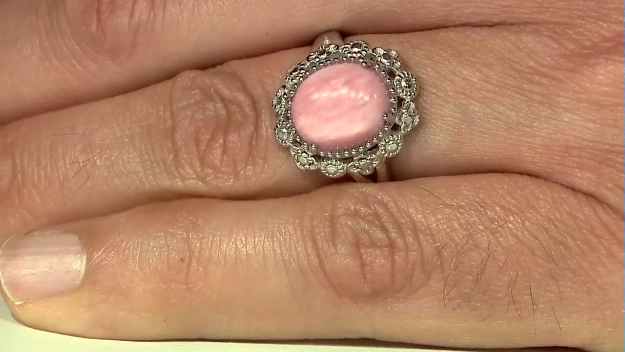Video Australischer Pinkfarbener Opal-Silberring (Art of Nature)