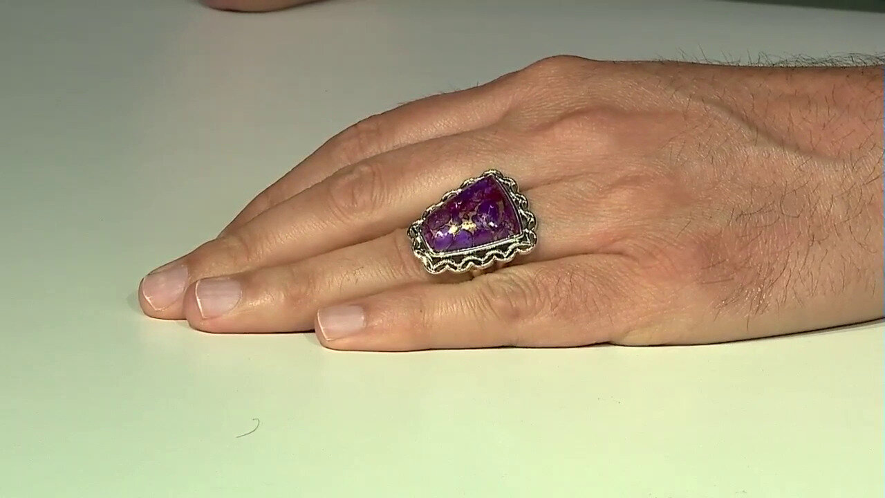 Video Zilveren ring met een Paarse Kingman Mohave Turkoois (Art of Nature)