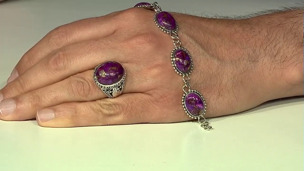 Video Kingman Purple Mojave Turquoise Silver Ring (Art of Nature)