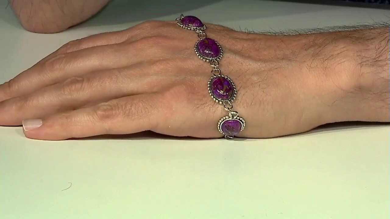 Video Kingman Purple Mojave Turquoise Silver Bracelet (Art of Nature)