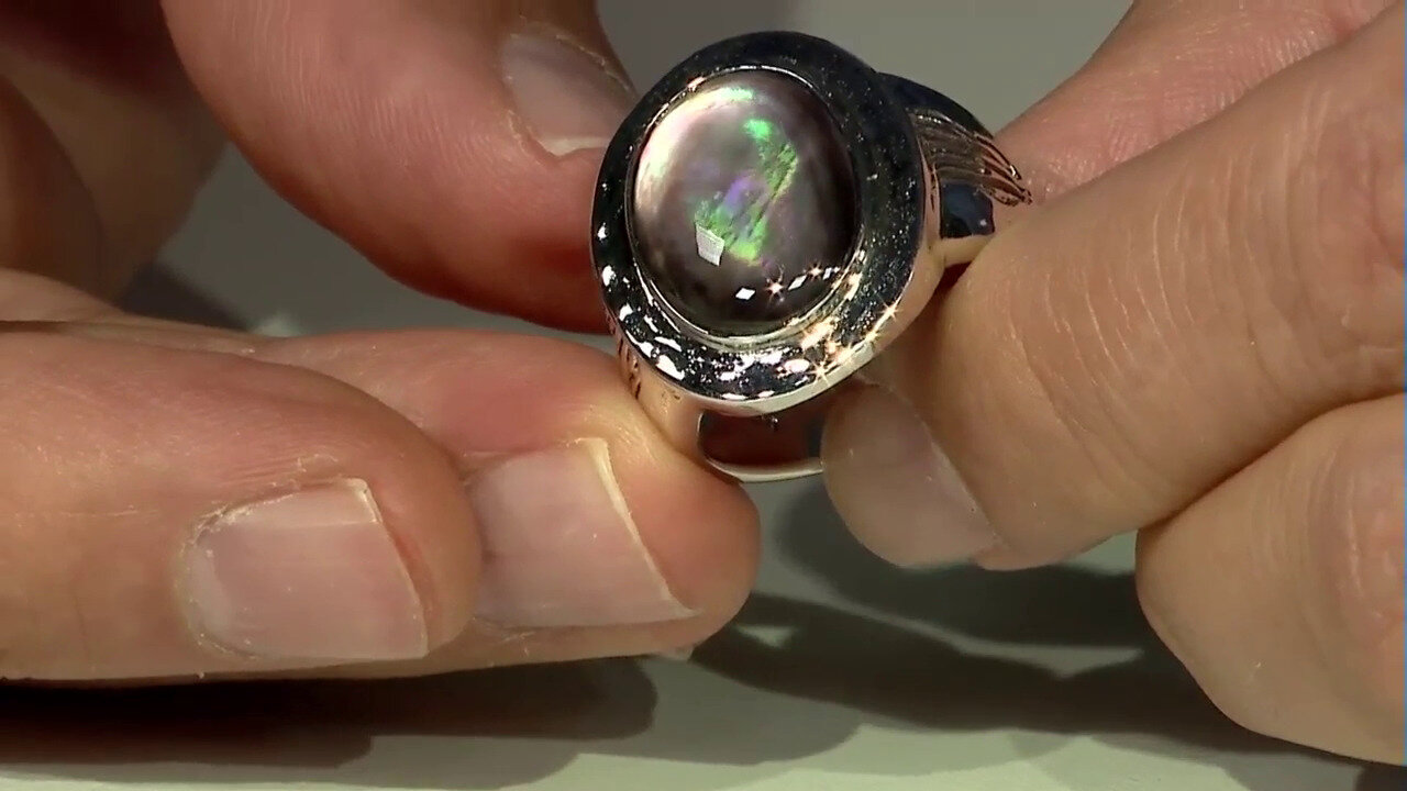 Video Mother of Pearl Silver Ring (Art of Nature)