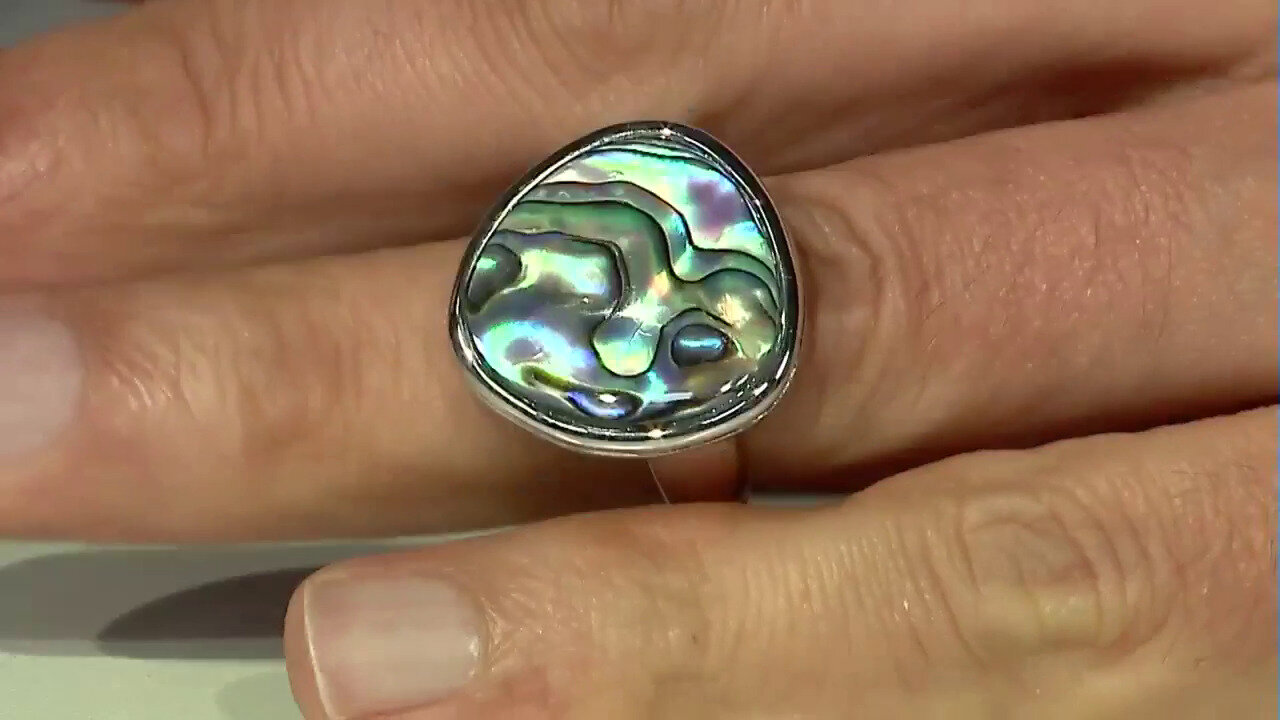 Video Abalone Shell Silver Ring (Art of Nature)