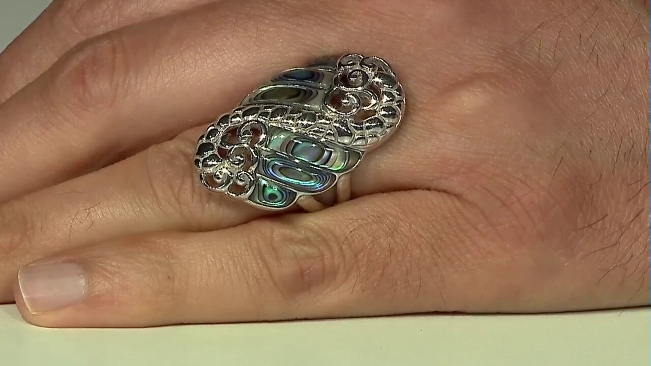 Video Zilveren ring met Abalone schelpen (Art of Nature)
