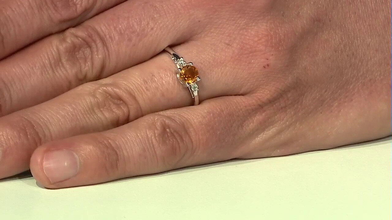 Video Zilveren ring met een citrien