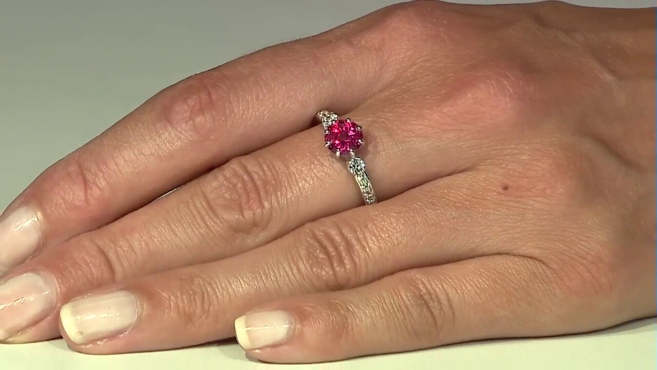 Video Zilveren ring met een Mystieke roze topaas