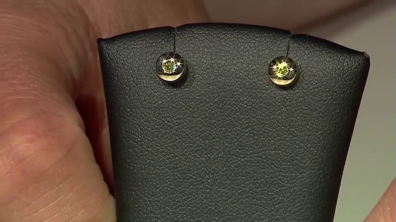 Video 9K VS1 Yellow Diamond Gold Earrings (Annette)