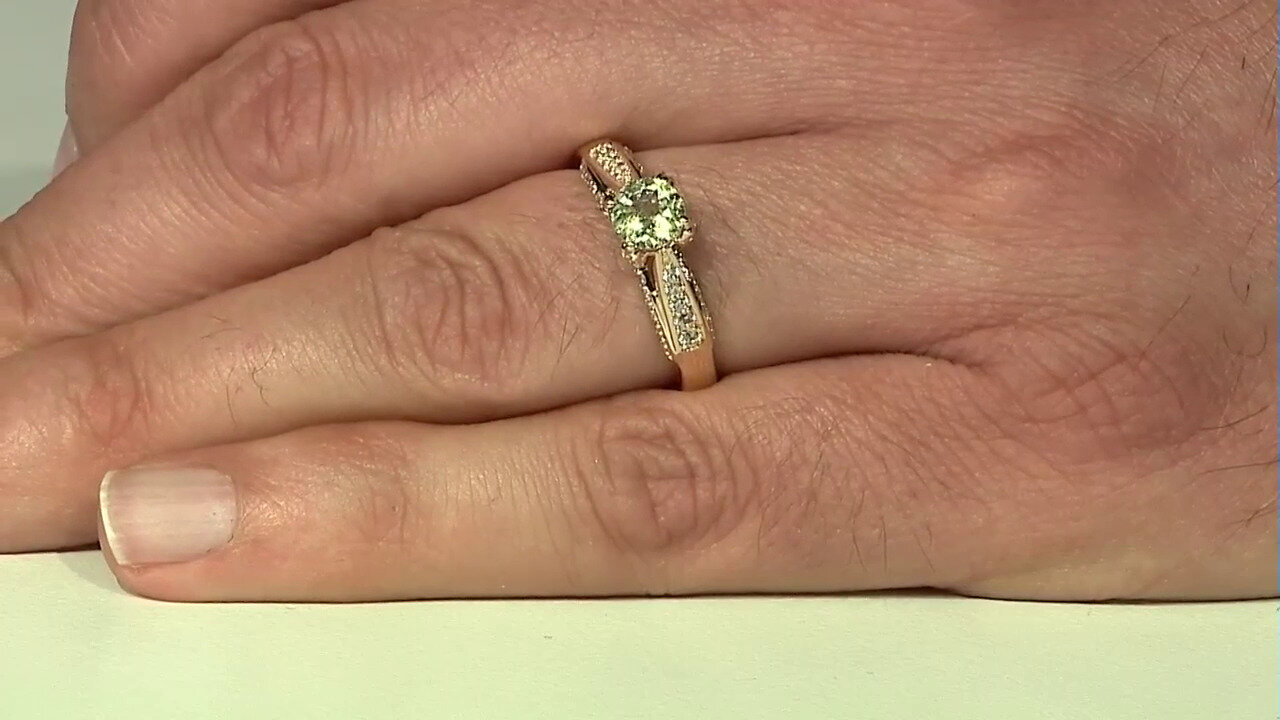Video 9K Grossular Garnet Gold Ring