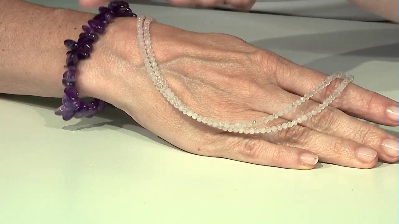Video Rose Quartz Silver Necklace