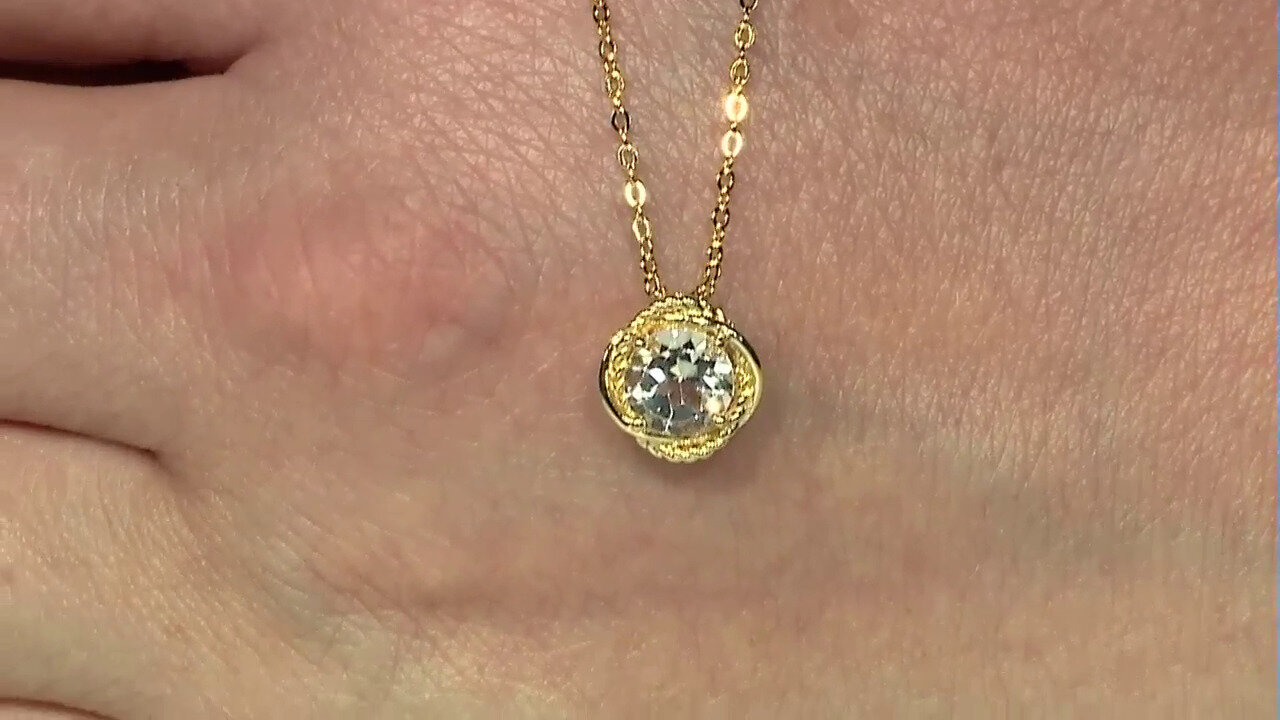Video White Topaz Silver Necklace (Adela Silber)
