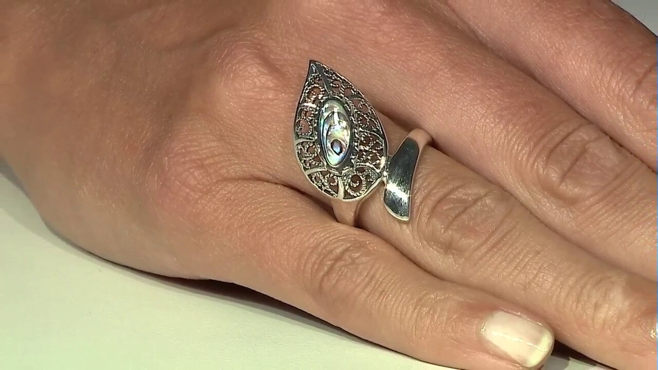 Video Abalone Shell Silver Ring (Art of Nature)