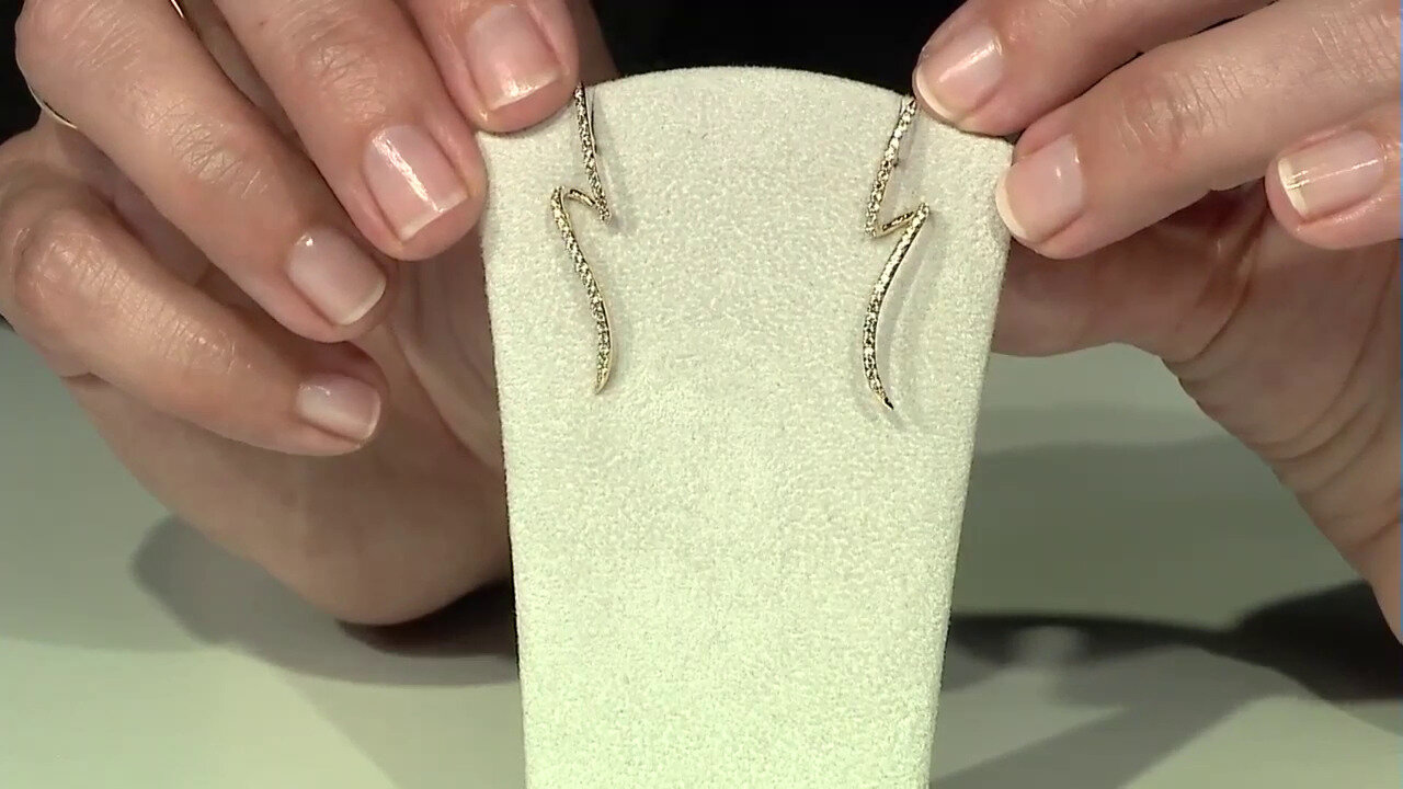 Video 9K Zircon Gold Earrings (de Melo)