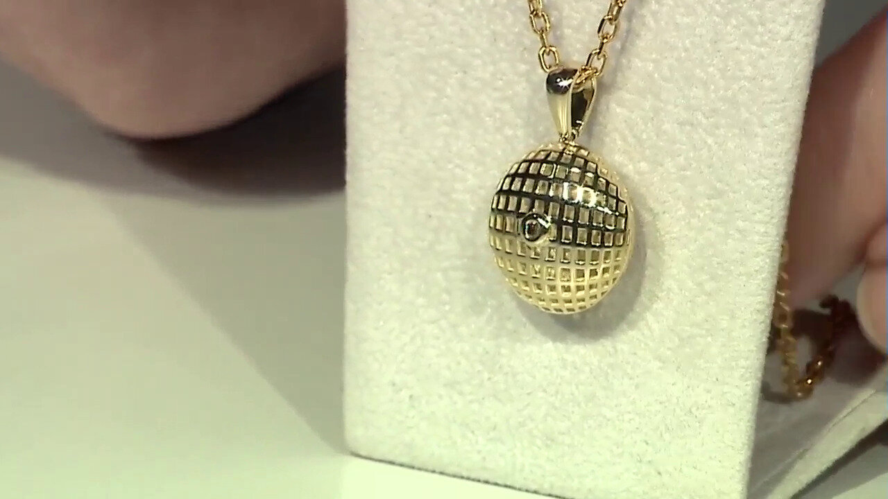 Video 9K Diamond champagne I1 Gold Pendant (Ornaments by de Melo)