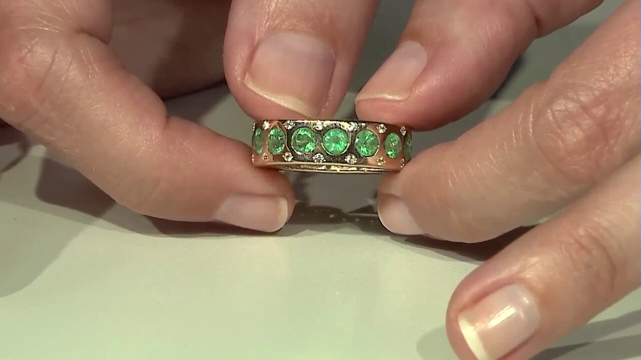 Video 9K Diamond champagne I1 Gold Ring (Ornaments by de Melo)