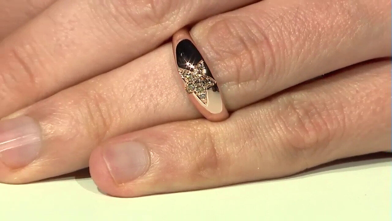 Video 9K SI1 Argyle Rose De France Diamond Gold Ring (Annette)