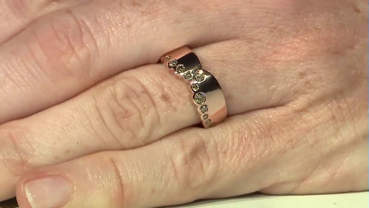 Video 9K SI1 Argyle Rose De France Diamond Gold Ring (Annette)