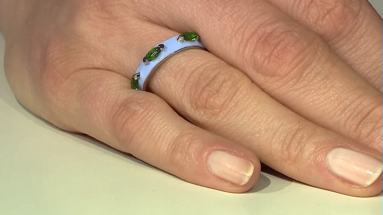 Video Zilveren ring met Russische diopsiedstenen