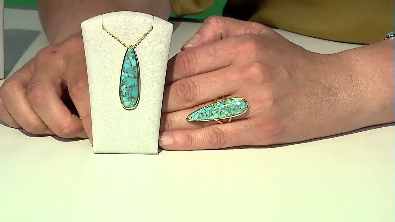 Video Bague en argent et Turquoise cuivrée bleue (Faszination Türkis)