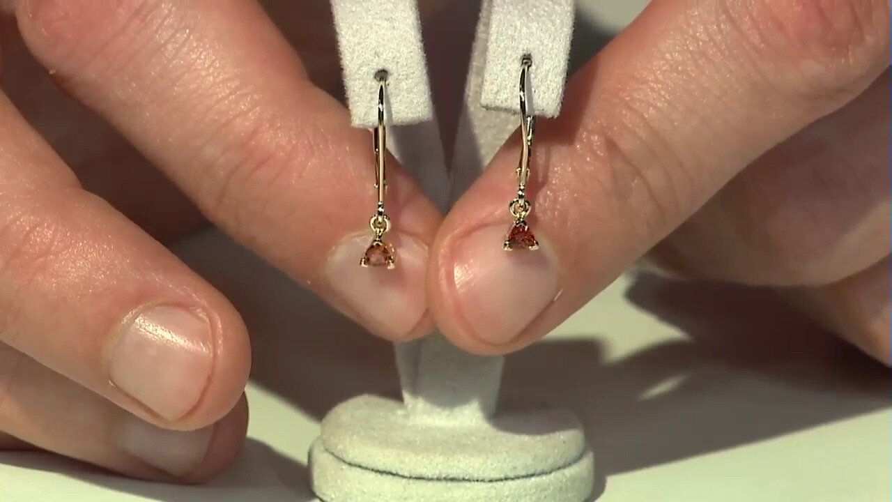 Video 9K Californian Spessartite Gold Earrings (Amanda Adkins)