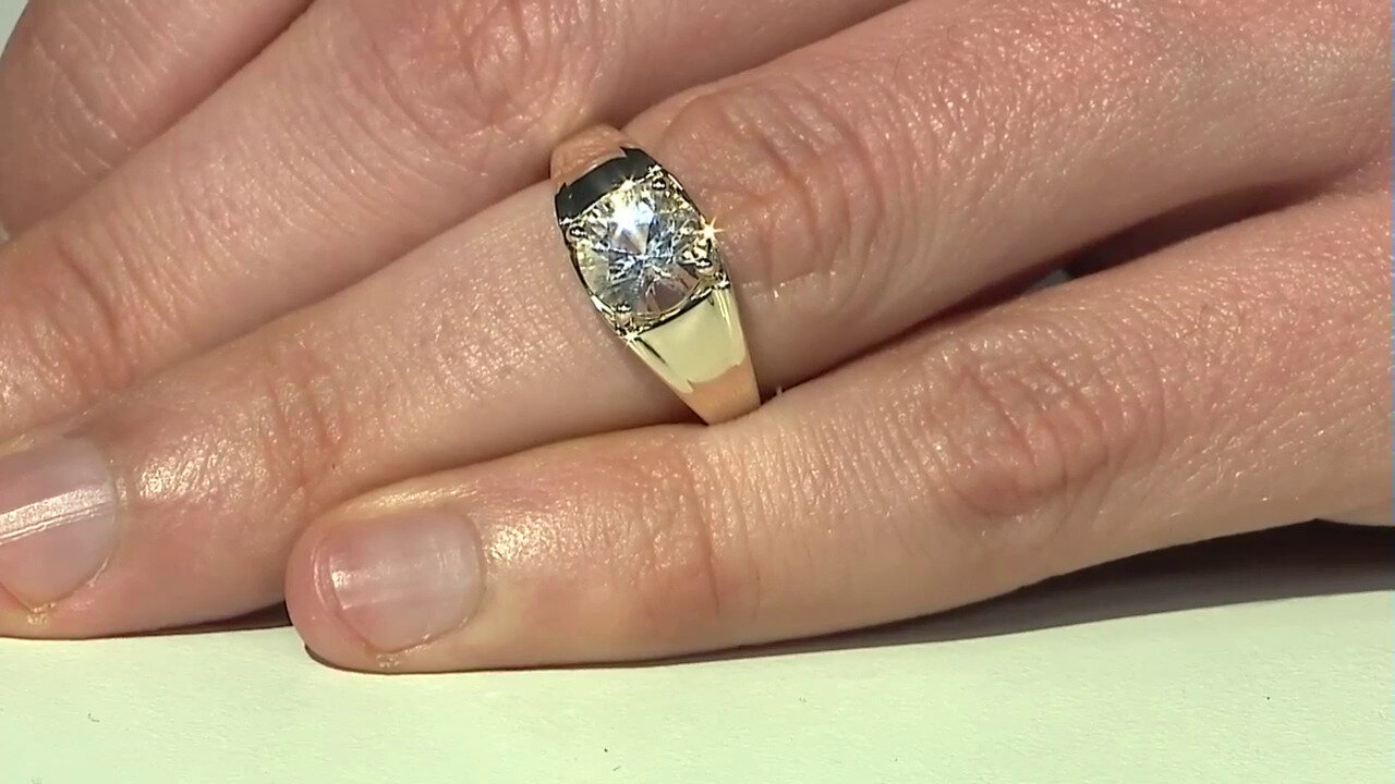 Video 9K Herkimer Diamond Quartz Gold Ring (Amanda Adkins)