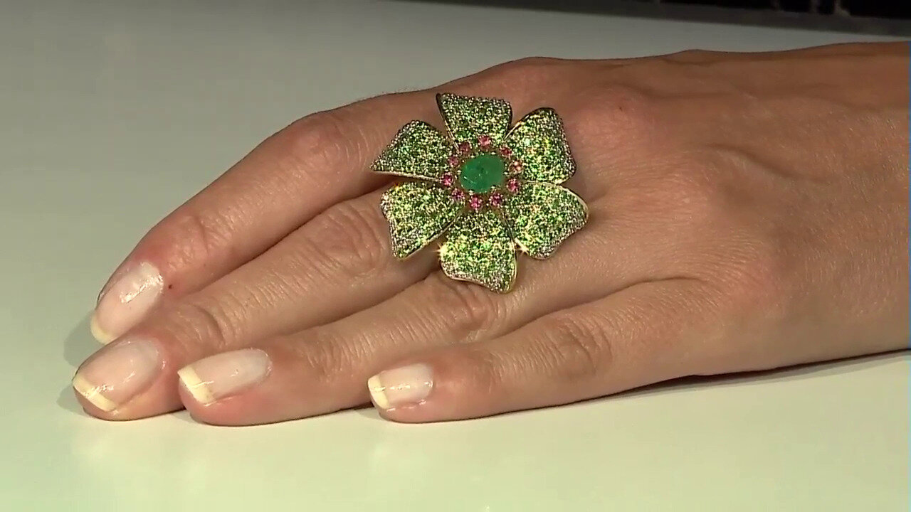 Video 9K Zambian Emerald Gold Ring (D'vyere)