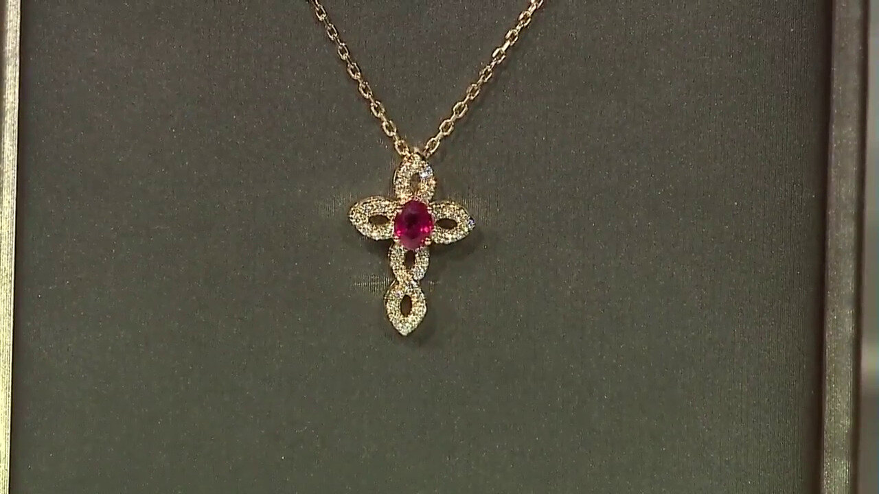 Video 14K AAA Mozambique Ruby Gold Necklace (CIRARI)