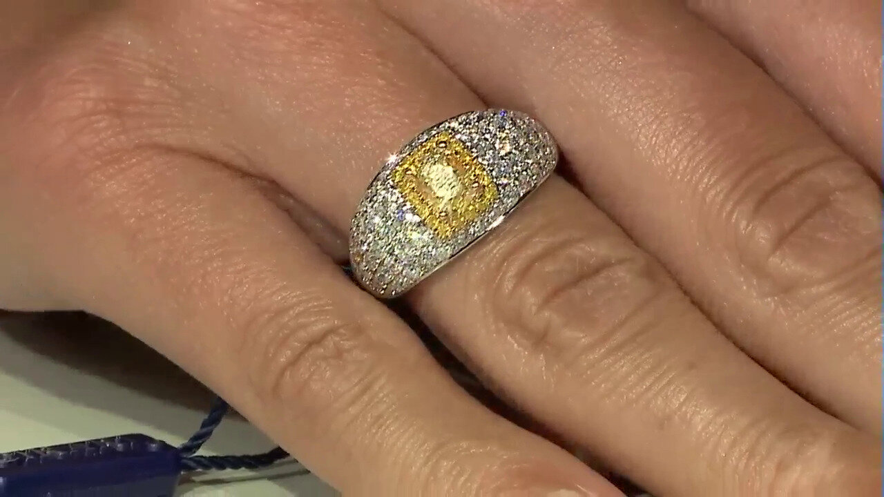 Video Anello in oro con Diamante Giallo SI2 (CIRARI)