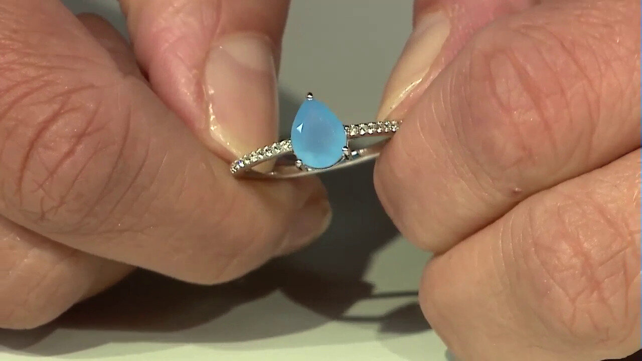 Video Blue Onyx Silver Ring