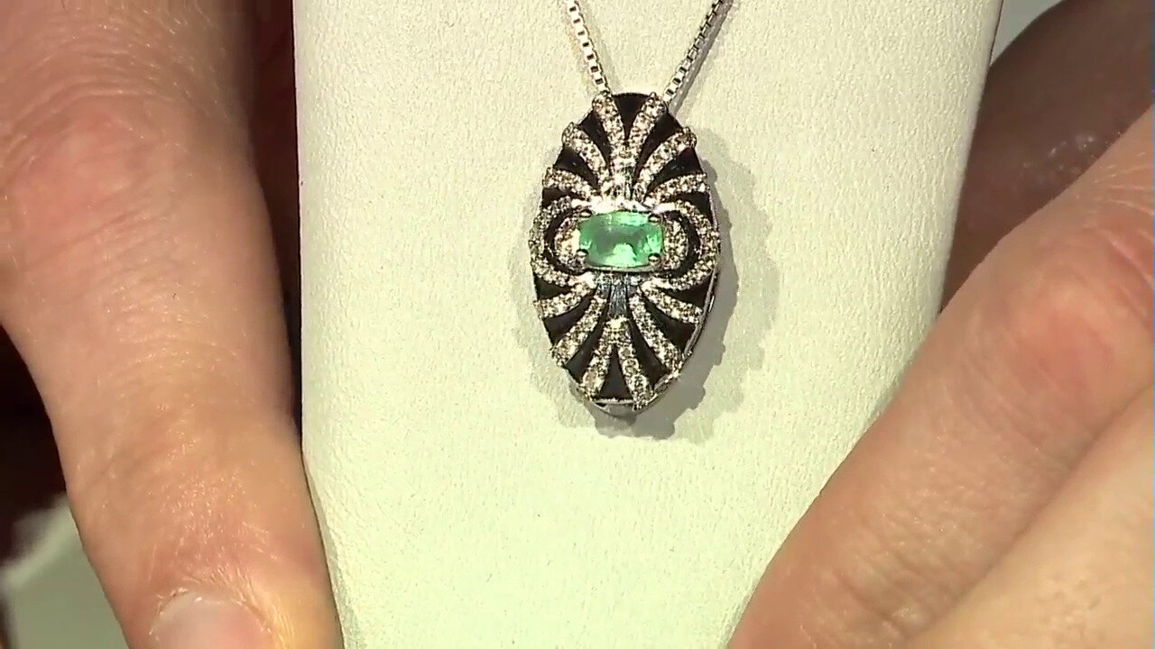 Video Colombian Emerald Silver Pendant (SAELOCANA)