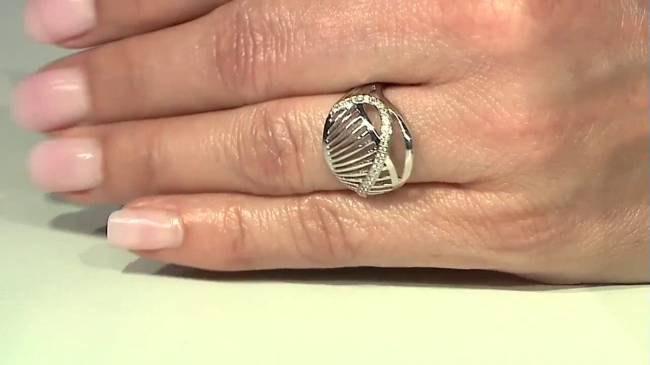 Video Zilveren ring met zirkonen (SAELOCANA)
