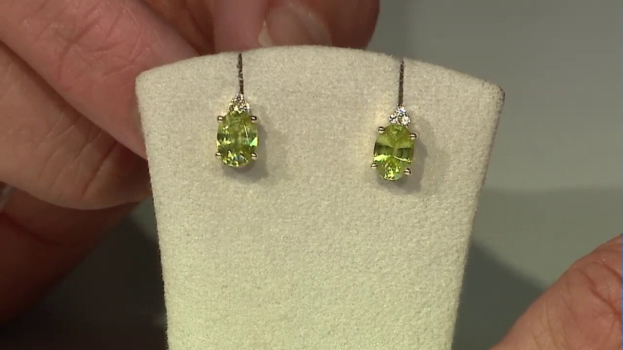 Video 9K Sphene Gold Earrings