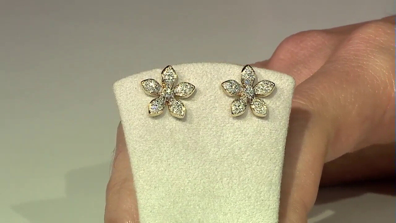 Video 9K SI1 (G) Diamond Gold Earrings (Annette)