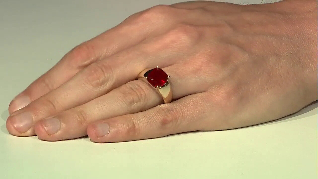 Video Gouden ring met een Mexicaanse vuur opaal (AMAYANI)
