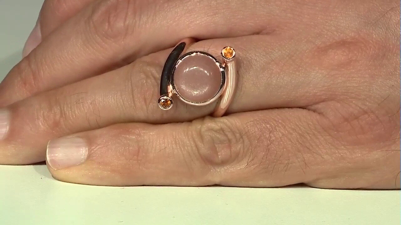 Video Peach Moonstone Silver Ring (KM by Juwelo)
