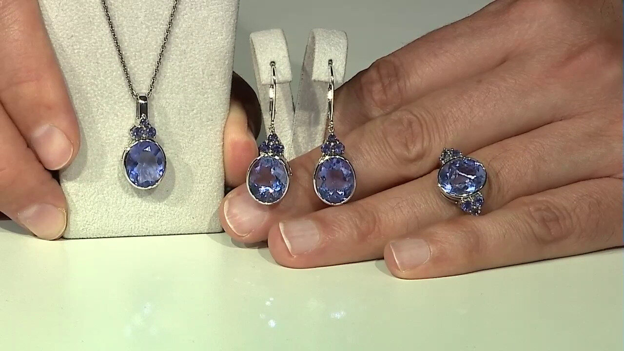 Video 9K Blue Fluorite Gold Earrings (KM by Juwelo)