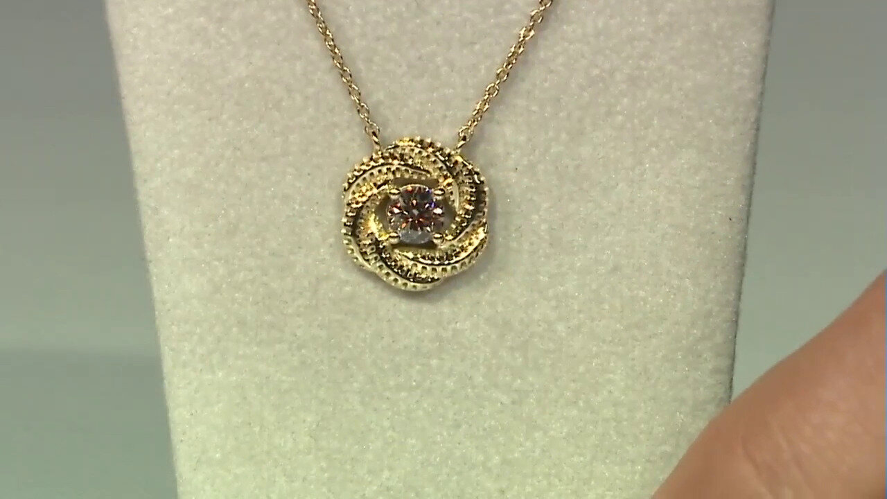 Video Gouden halsketting met een I1 Champagne diamant  (Ornaments by de Melo)