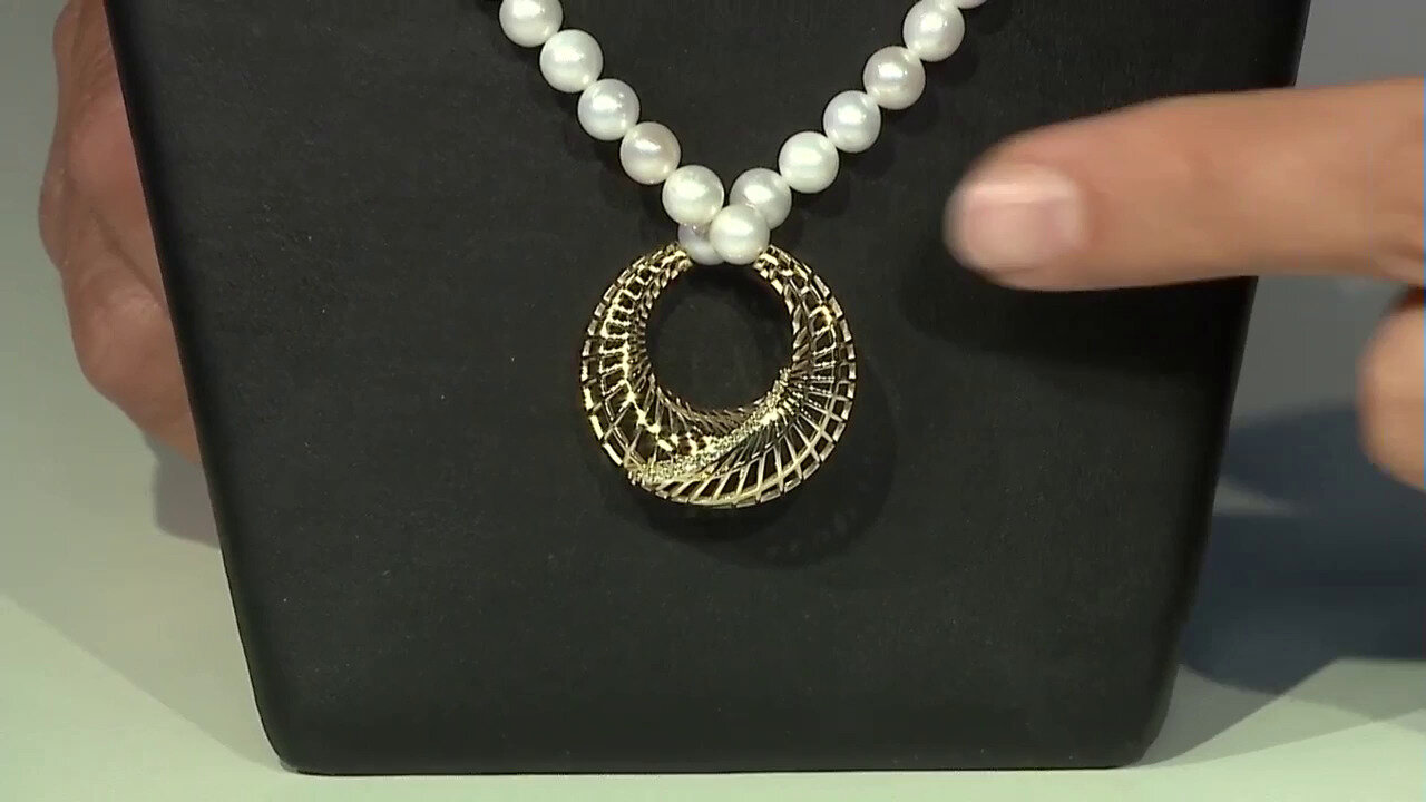 Video Gouden halsketting met Witte zoetwater kweekparels (Ornaments by de Melo)