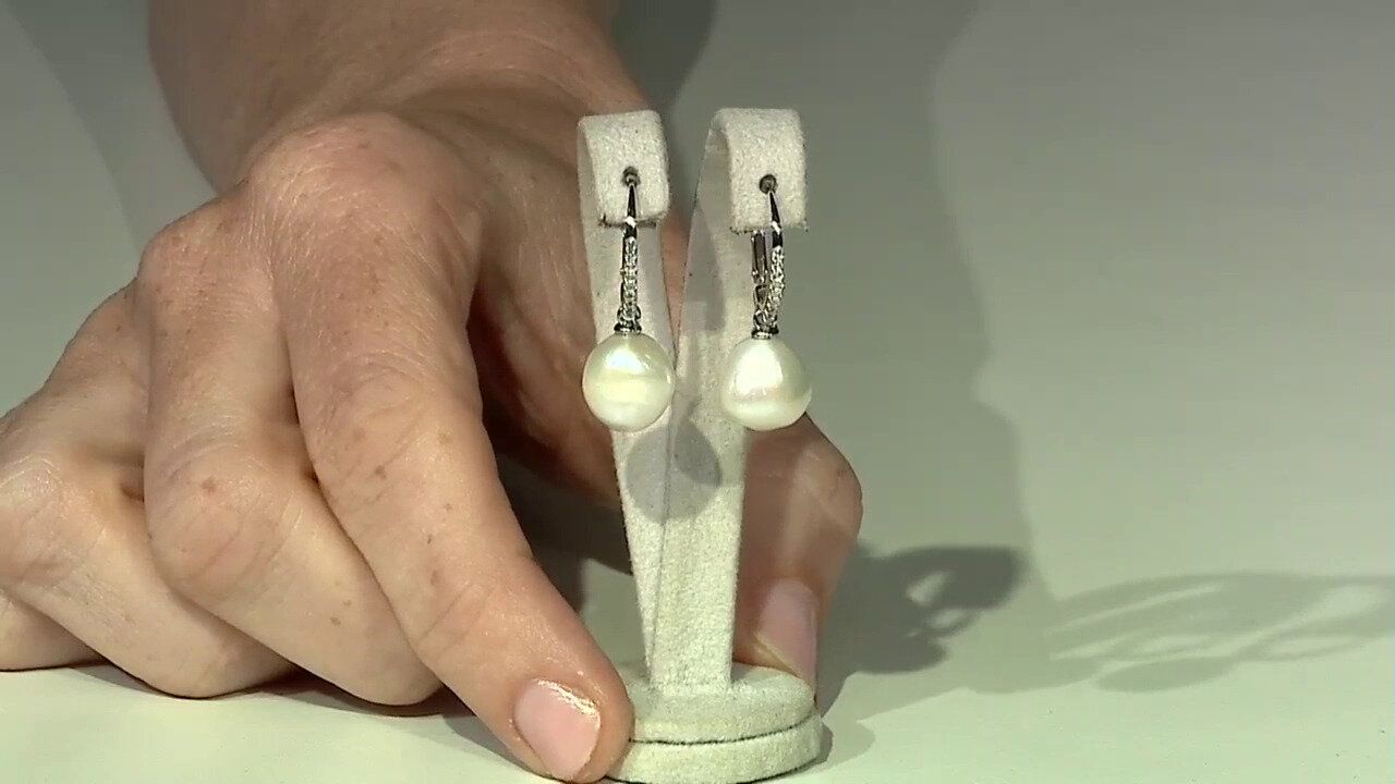 Video Boucles d'oreilles en argent et Perle de culture d'eau douce