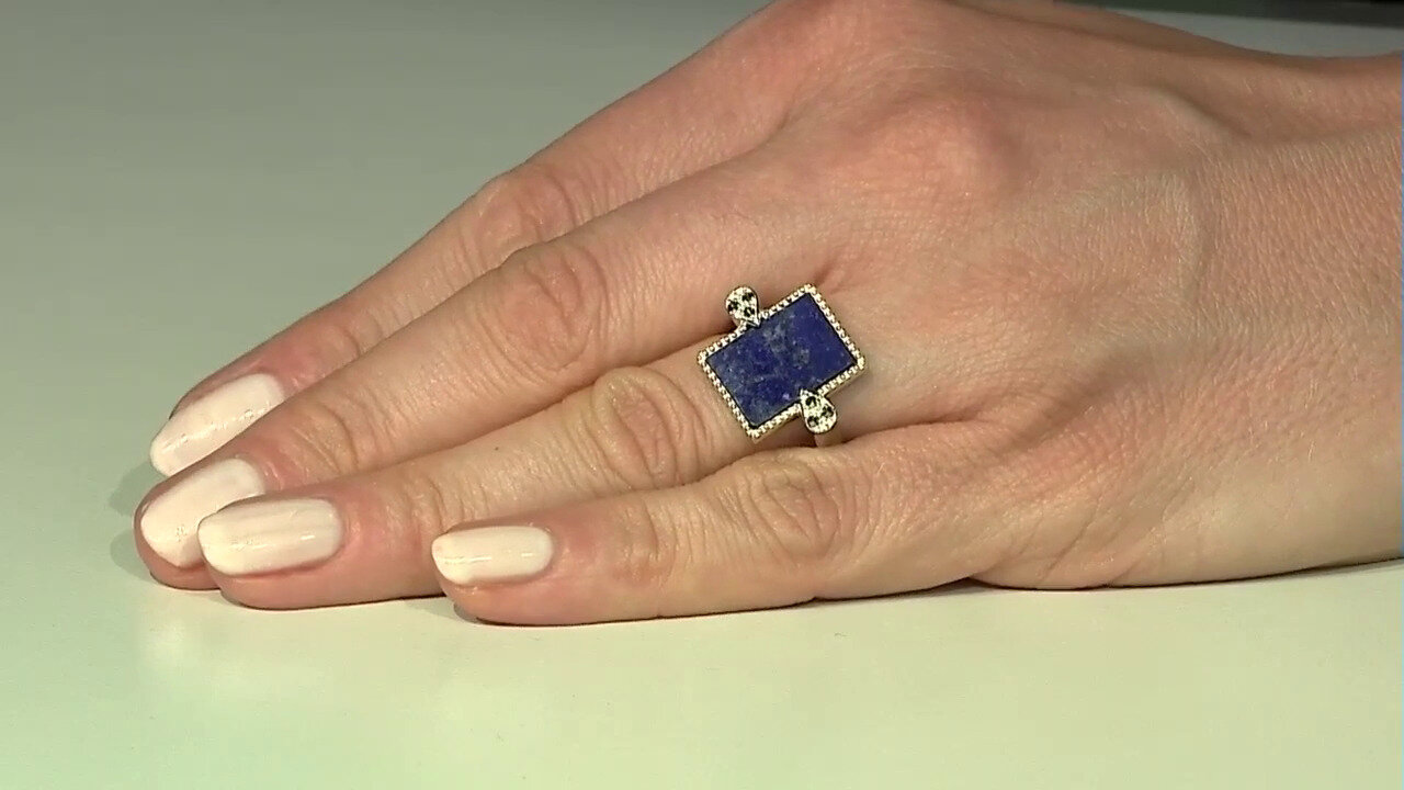 Video Zilveren ring met een lapis lazuli (Annette classic)