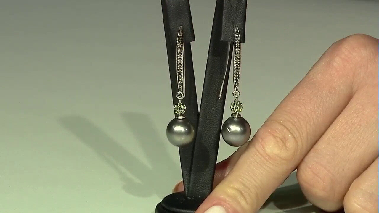 Video Zilveren oorbellen met Tahiti parels (Annette classic)