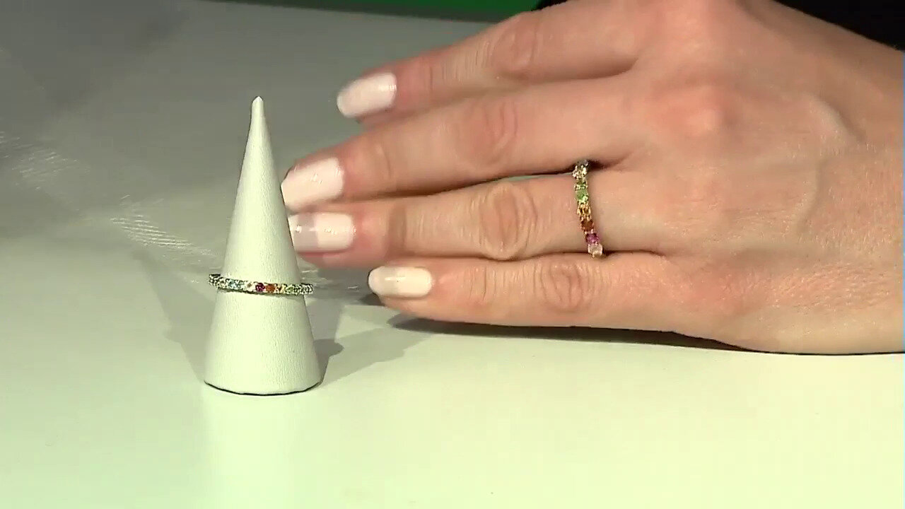 Video Zilveren ring met een rozetopaas