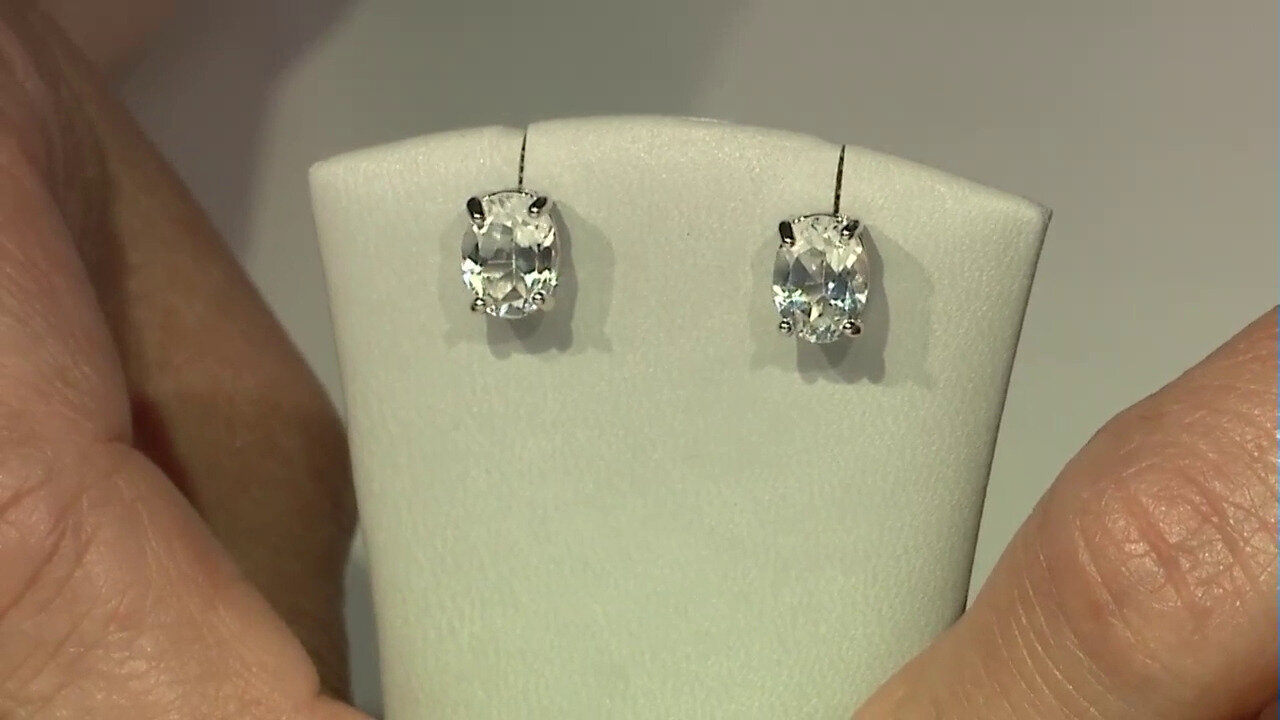 Video White Topaz Silver Earrings