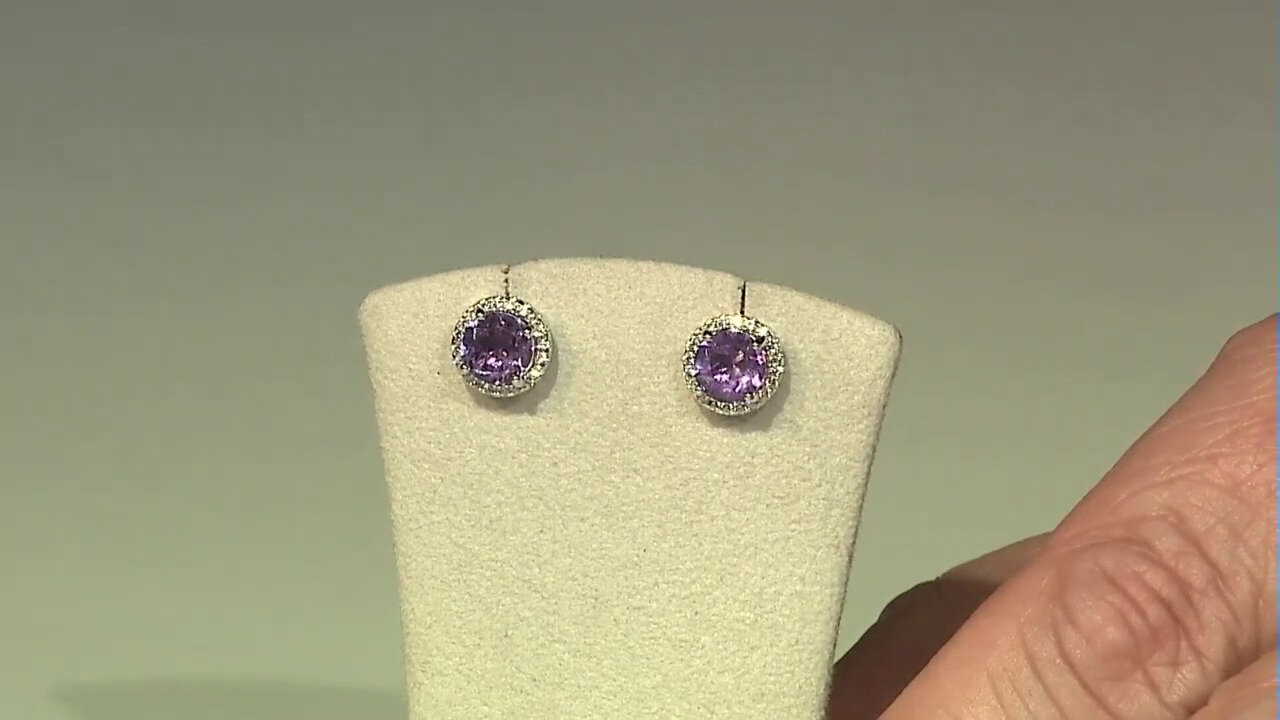 Video Amethyst Silver Earrings