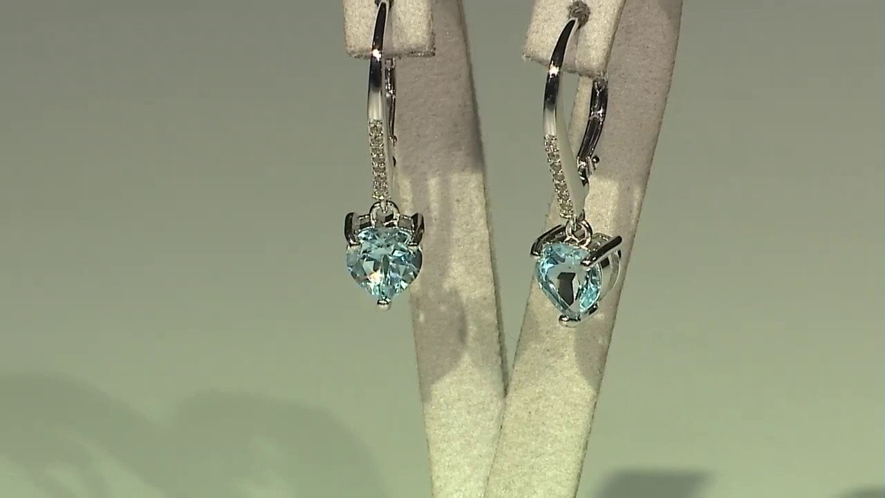 Video Sky Blue Topaz Silver Earrings