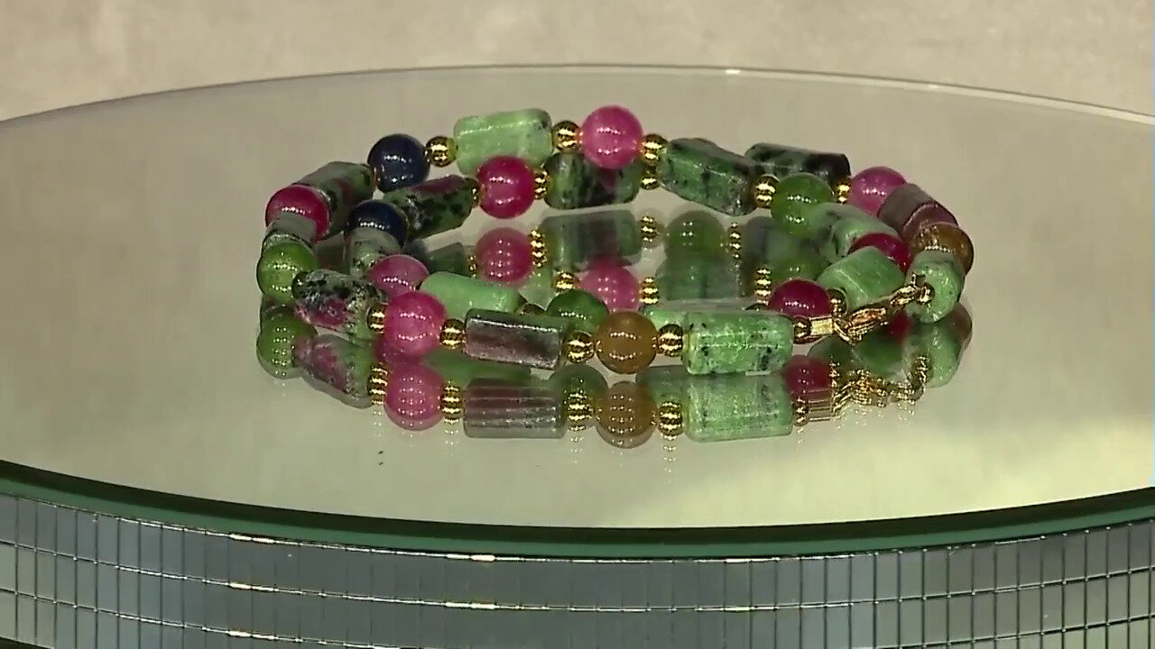 Video Zilveren halsketting met groene kwartskristallen